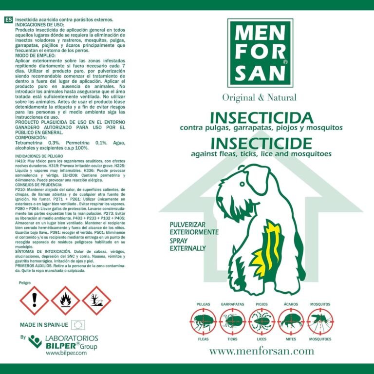 MENFORSAN Insecticida para el entorno de Perros | No Mancha | Aroma cítrico | 750 ml