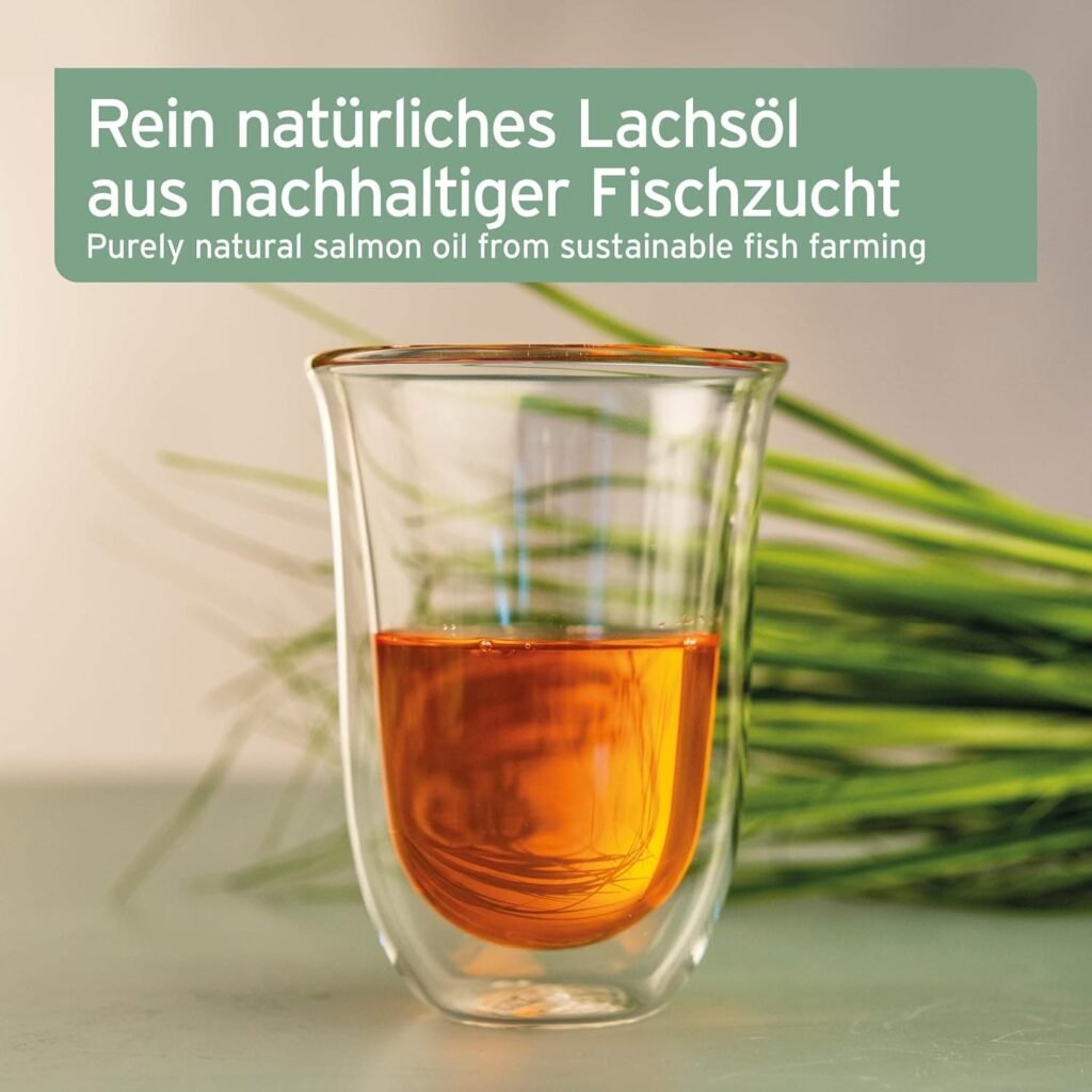AniForte Aceite de Salmón para Perros 1 Litro - 100% Natural. Contiene Ácidos Grasos Omega 3, EPA, DHA Y Linolénico. Beneficioso para Huesos Fuertes y Pelaje Brillante