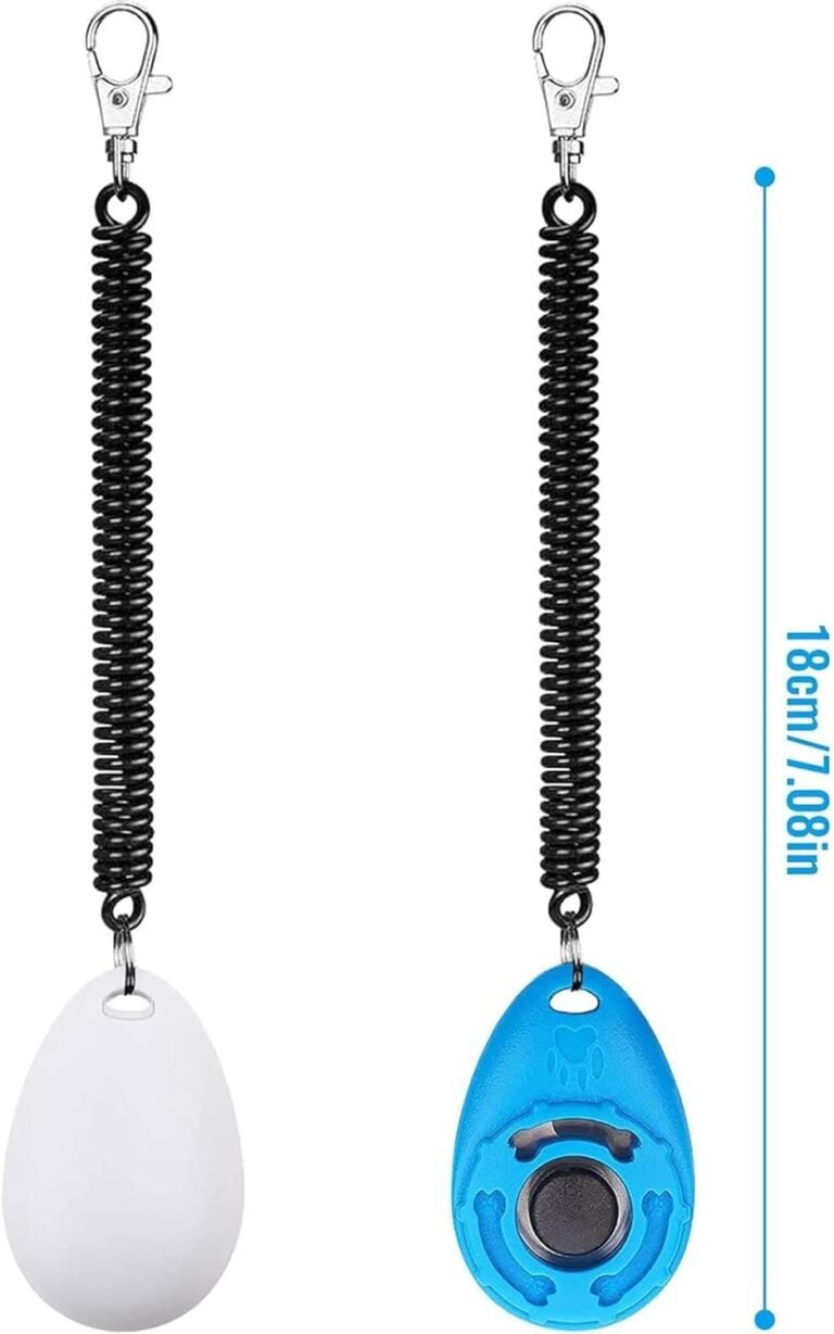 OYEFLY - Juego de 2 clickers para Perros con botón Grande, también para Gatos y Caballos (Rojo y Azul)
