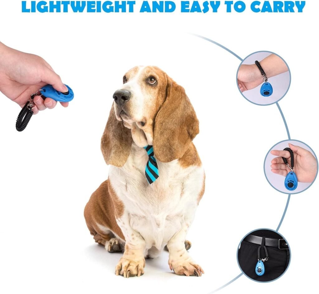 OYEFLY - Juego de 2 clickers para Perros con botón Grande, también para Gatos y Caballos (Rojo y Azul)