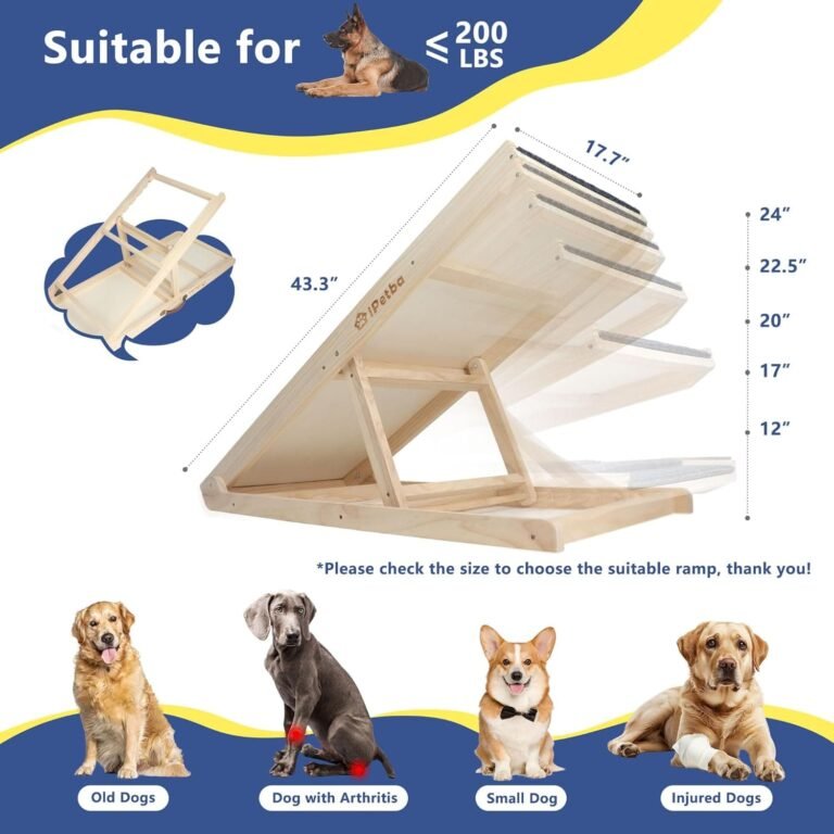 iPetba Rampa para Perros pequeños o Grandes Escalera para Perros para Cama y Sofá Plegable y Ajustable