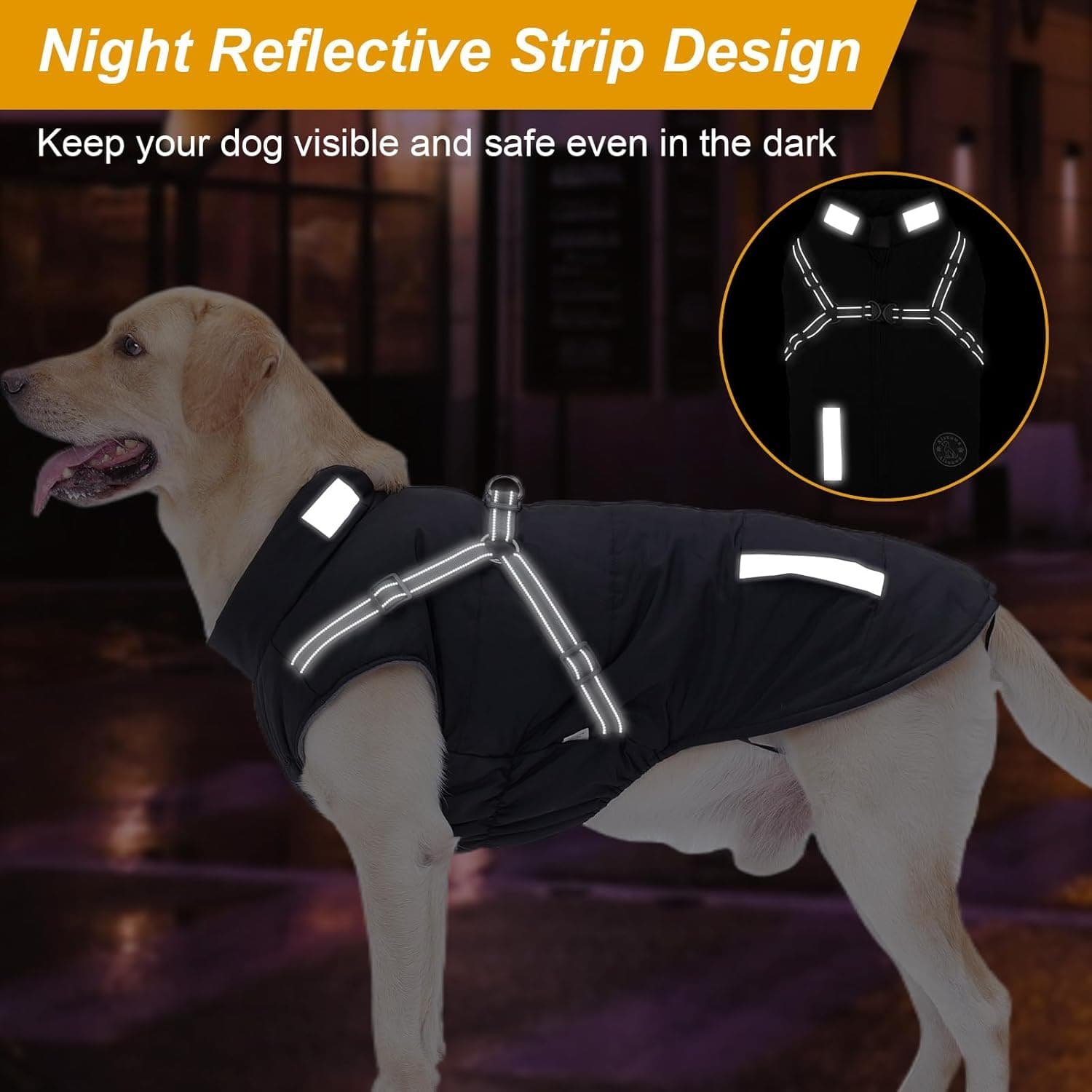 Abrigo Invierno Perro, Abrigo Impermeable para Perros Resistente al Viento