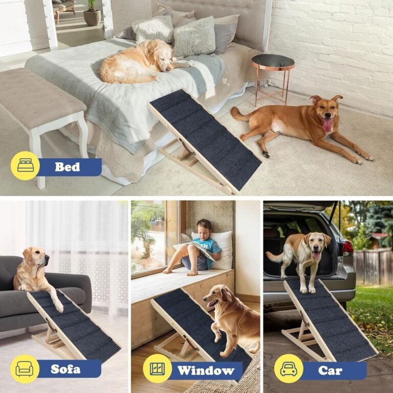 iPetba Rampa para Perros pequeños o Grandes Escalera para Perros para Cama y Sofá Plegable y Ajustable