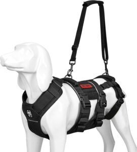 OneTigris Arnés para Perros SKYEWALKER Apoyo Arnés Ajustable con 2 Asas para Apoyo y Rehabilitación Adecuado para Perros Medianos y Grandes Negro M