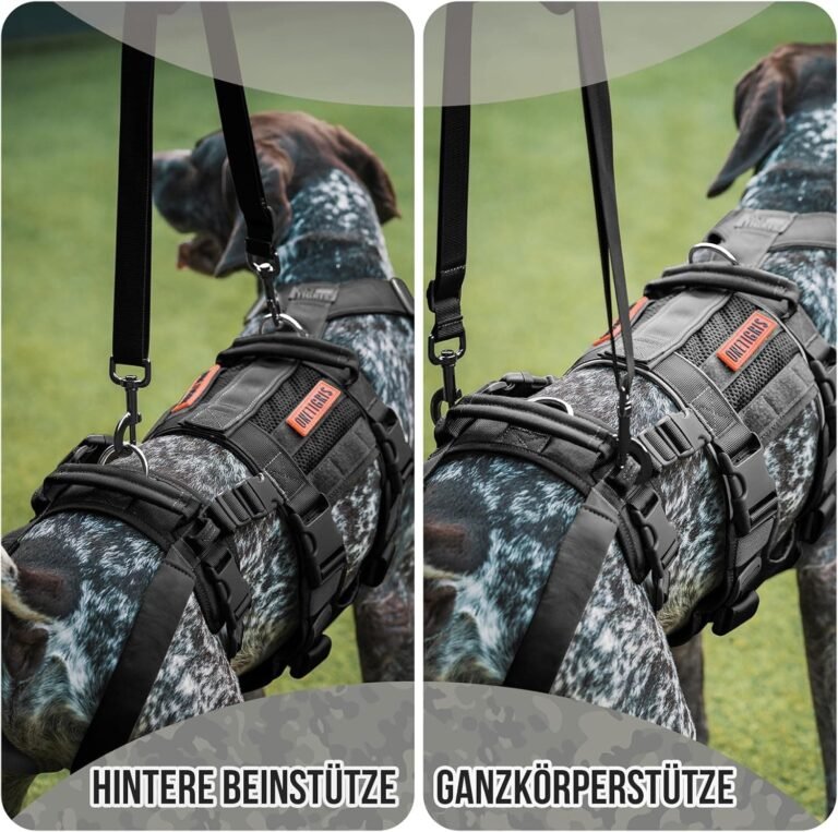 OneTigris Arnés para Perros SKYEWALKER Apoyo Arnés Ajustable con 2 Asas para Apoyo y Rehabilitación Adecuado para Perros Medianos y Grandes Negro M